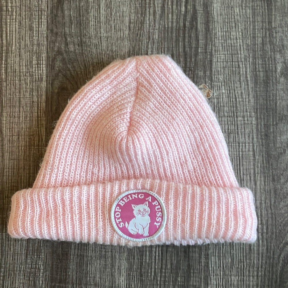 RIPNDIP Stop Being a Pussy Pink Beanie